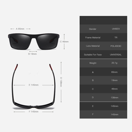 Ochelari de Soare Techsuit Polarised TR90 (MM101), Matte, Roșu