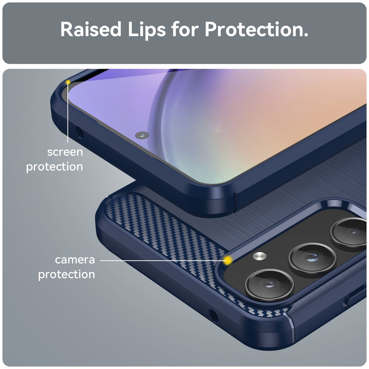 Husa de protectie Techsuit Carbon Silicone compatibil cu Samsung Galaxy A55 5G, Albastru
