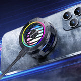 Accesoriu gaming Techsuit Phone Cooler (P66), Magnetic, with RGB Lights, Detachable Clip, for iOS and Android, Negru