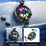 Accesoriu gaming Techsuit Phone Cooler (P60), Magnetic, RGB Lights, Temperature Display, Low Noise, Two Speeds, for iOS and Android, Negru