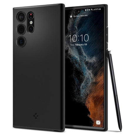 Spigen Thin Fit fekete védőtok Samsung Galaxy S22 Ultra 5G készülékhez