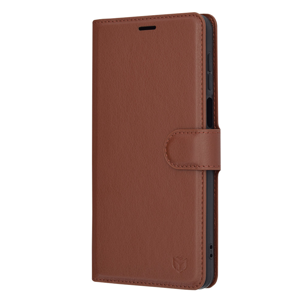 Husa de protectie Techsuit Leather Folio compatibil cu Motorola Moto G14, Maro