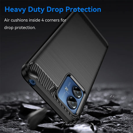 Husa de protectie Techsuit Carbon Silicone compatibil cu Motorola Moto G14, Albastru