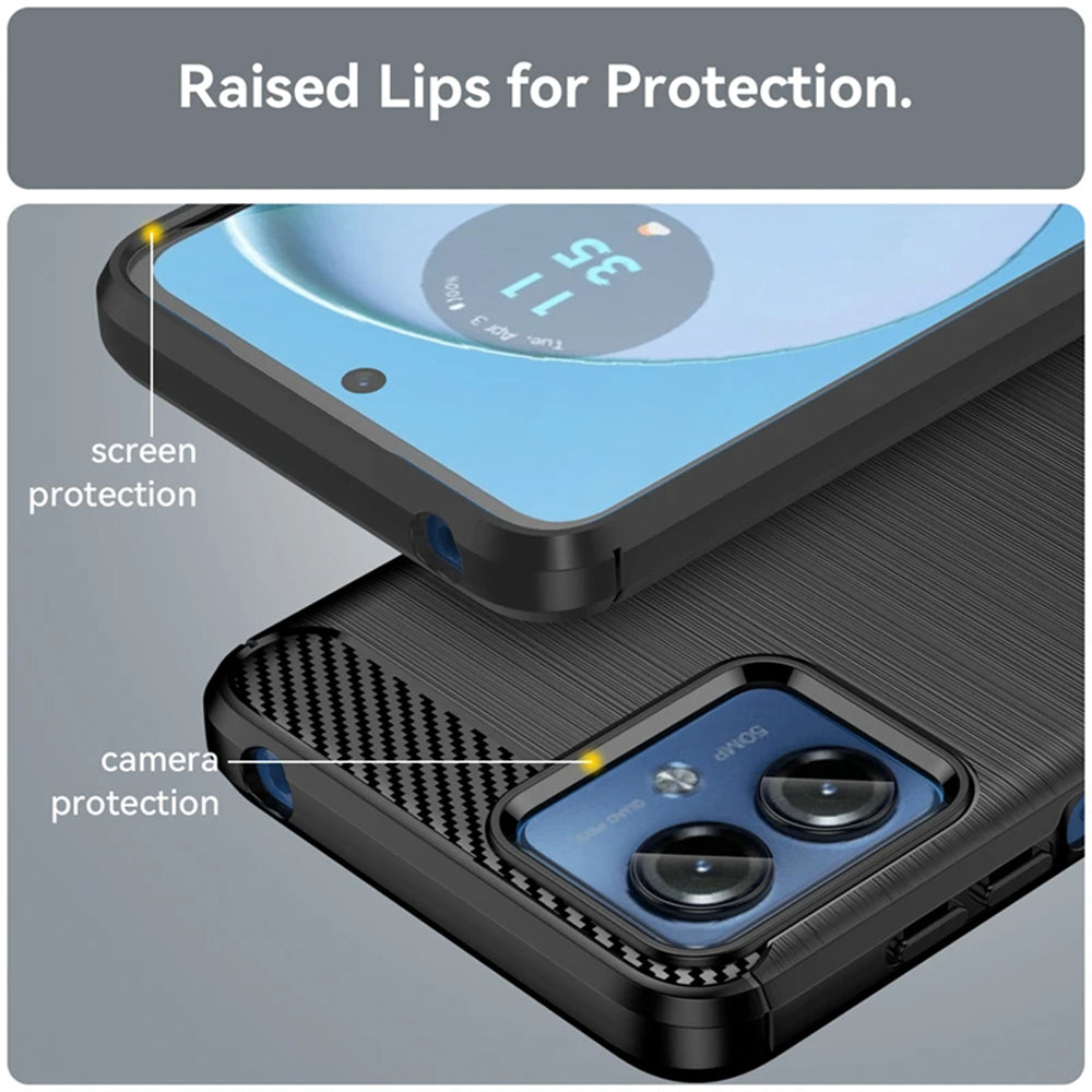 Husa de protectie Techsuit Carbon Silicone compatibil cu Motorola Moto G14, Albastru