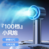 Techsuit Handheld Mini Fan (CT-111), Portable, Adjustable, Rechargeable, Digital Display, 10W, Alb