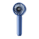 Techsuit Mini Portable Hand Fan (CT-110), with LED Digital Display, USB Rechargeable, High Speed, Albastru