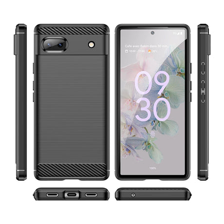 Husa de protectie Techsuit Carbon Silicone compatibil cu Google Pixel 6a, Negru