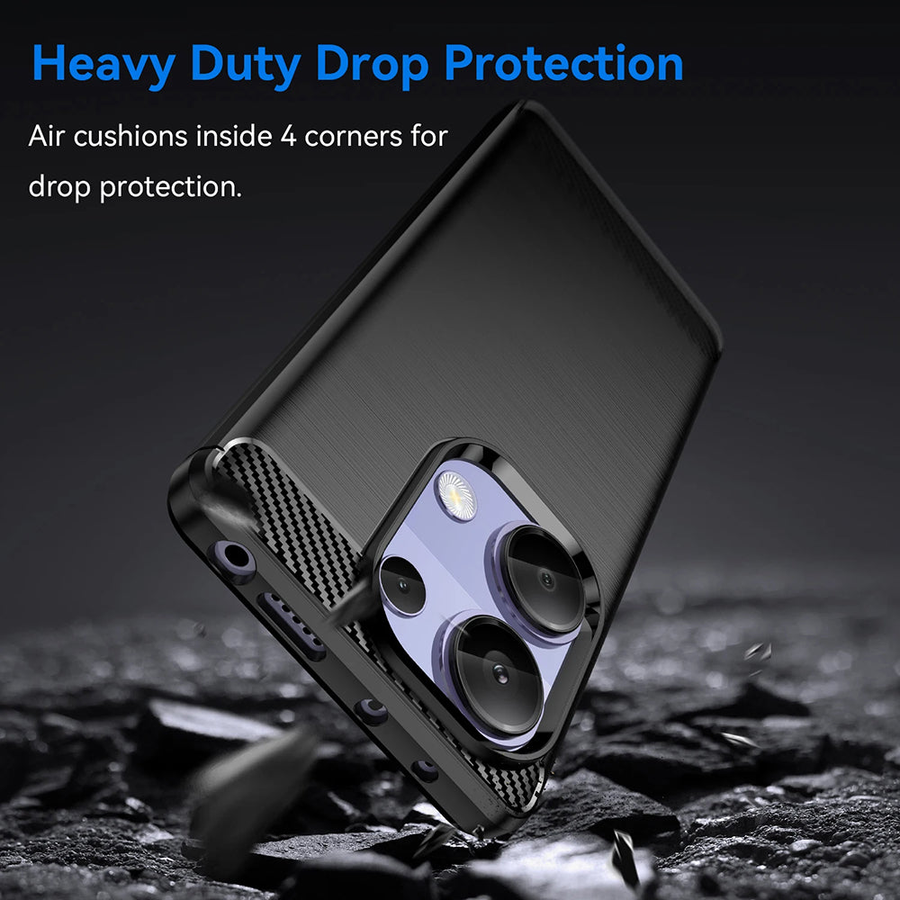Husa de protectie Techsuit Carbon Silicone compatibil cu Xiaomi Redmi Note 13 Pro 4G / Poco M6 Pro 4G, Albastru