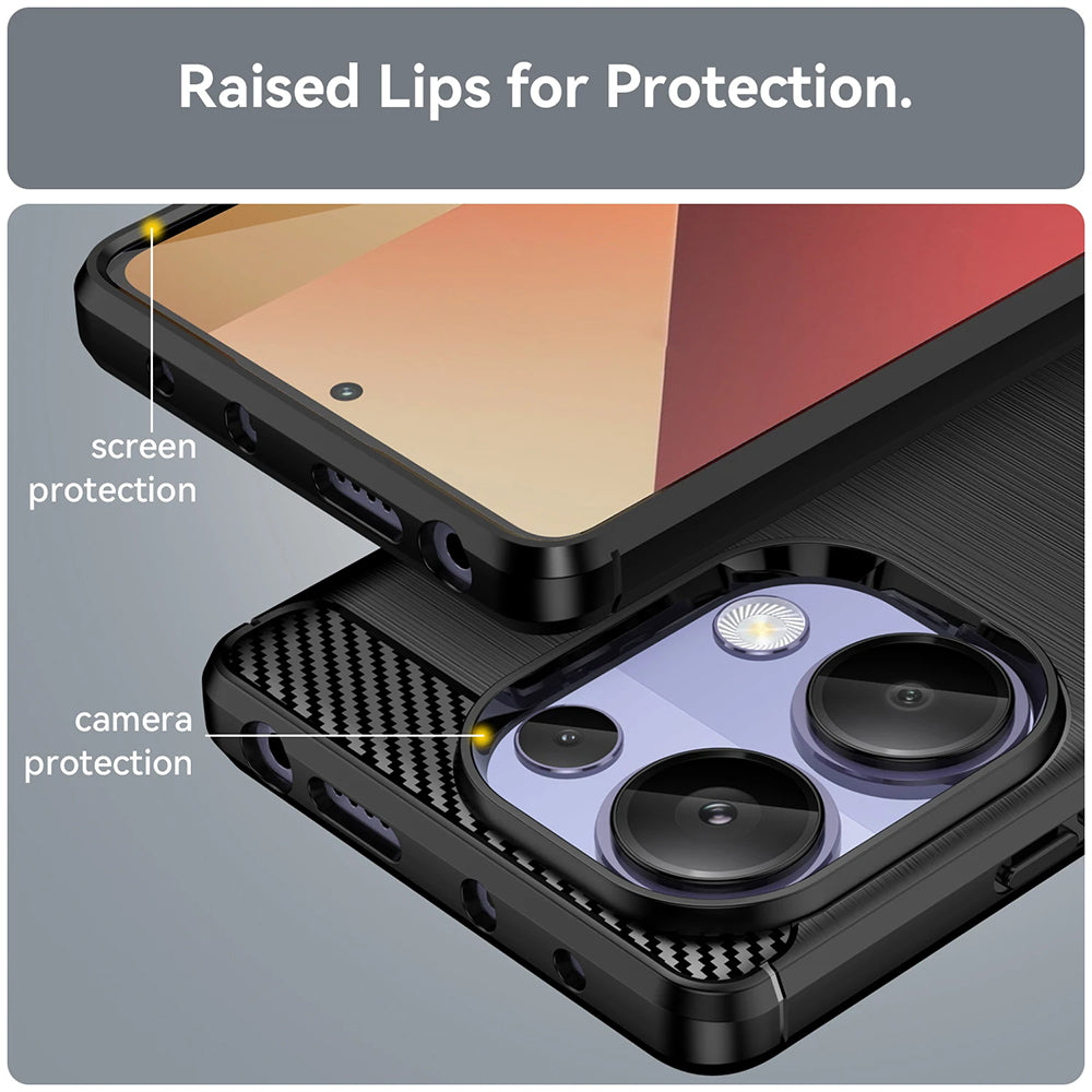 Husa de protectie Techsuit Carbon Silicone compatibil cu Xiaomi Redmi Note 13 Pro 4G / Poco M6 Pro 4G, Albastru