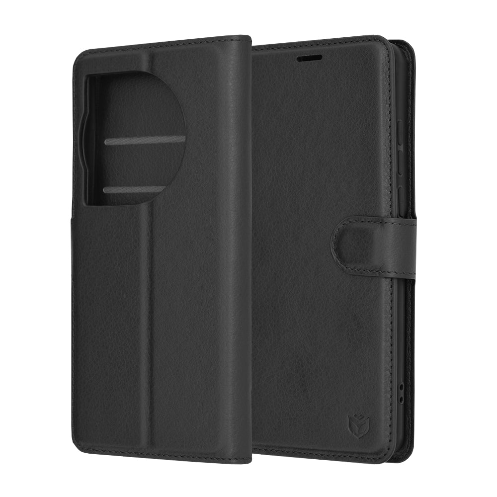 Husa de protectie Techsuit Leather Folio compatibil cu OnePlus 12, Negru