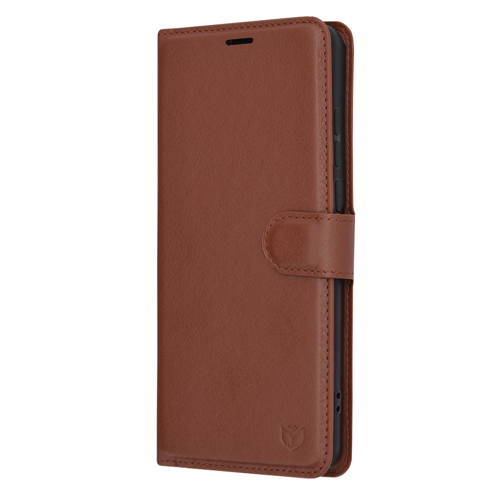 Husa de protectie Techsuit Leather Folio compatibil cu OnePlus 12, Maro