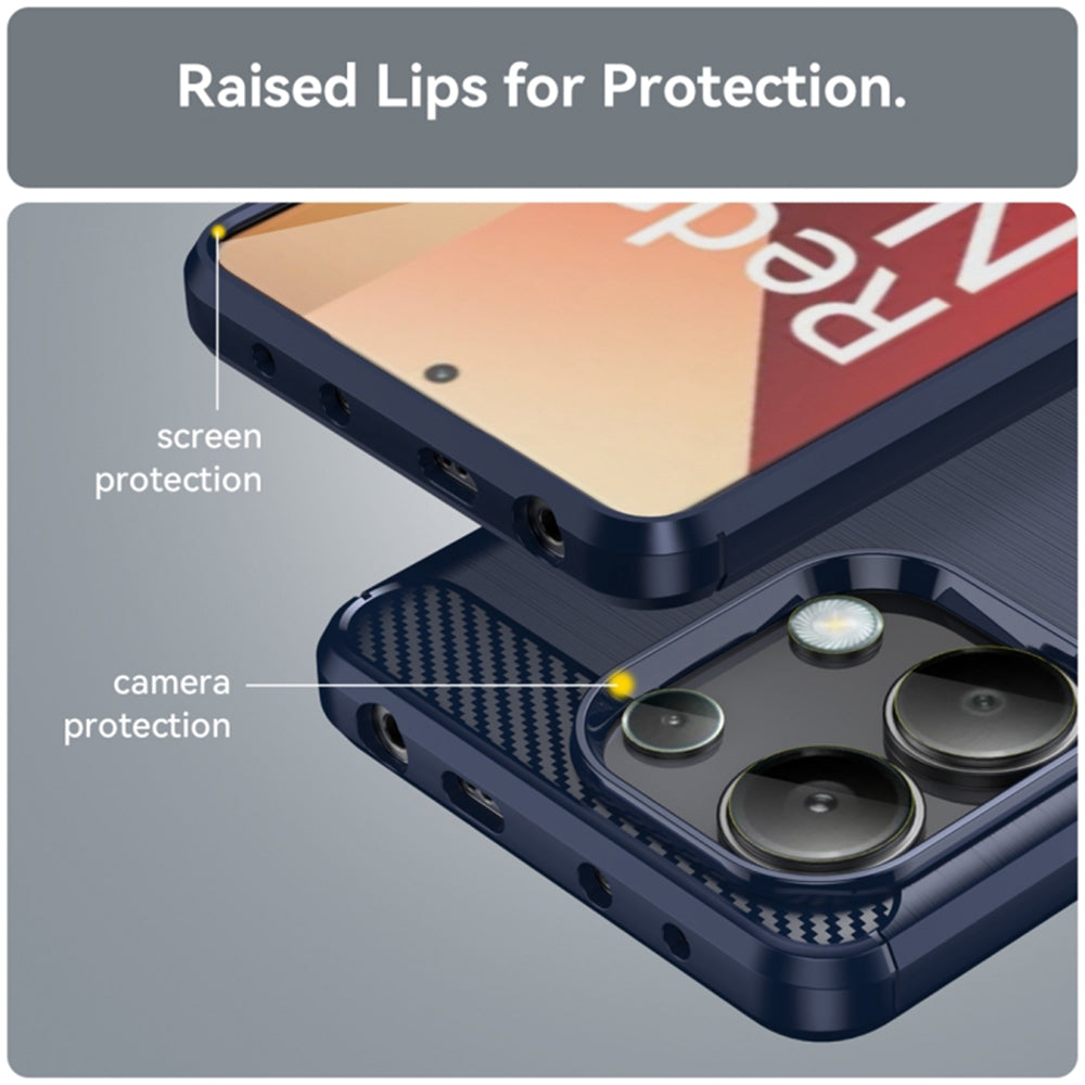 Husa de protectie Techsuit Carbon Silicone compatibil cu Xiaomi Redmi Note 13 4G, Albastru