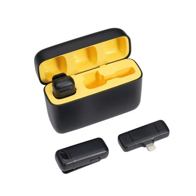 Casti Techsuit (set de 2) Lavalier Wireless (LW3), with Receiver, Lightning, Noise Reduction, 70mAh, Plug and Play, Negru