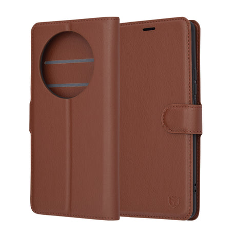 Husa de protectie Techsuit Leather Folio compatibil cu Realme 12 Pro / 12 Pro+, Maro