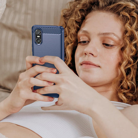 Husa de protectie Techsuit Carbon Silicone compatibil cu Sony Xperia 10 VI, Negru