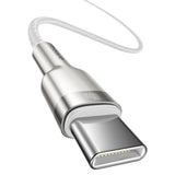 Cablu Baseus Cafule Series Metal (CATJK-D02), Type-C to Type-C, Super Fast Charge, 100W, 480Mbps, 20V, 5A, 2m, Alb