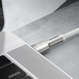 Cablu Baseus Cafule Series Metal (CATJK-D02), Type-C to Type-C, Super Fast Charge, 100W, 480Mbps, 20V, 5A, 2m, Alb