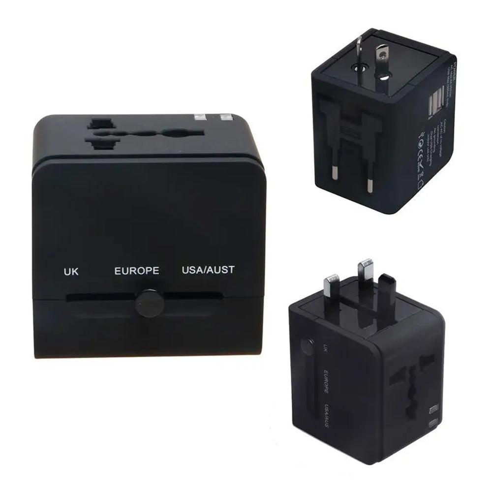 Incarcator Techsuit Travel Adapter (HHT148), PD20W, QC, USB, Type-C, EU, UK, AUS, US, Negru