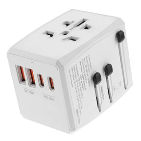 Incarcator Techsuit Travel Adapter (HHT904-W2), PD20W, 2 x USB, 2 xType-C, EU, UK, AUS, US, Alb