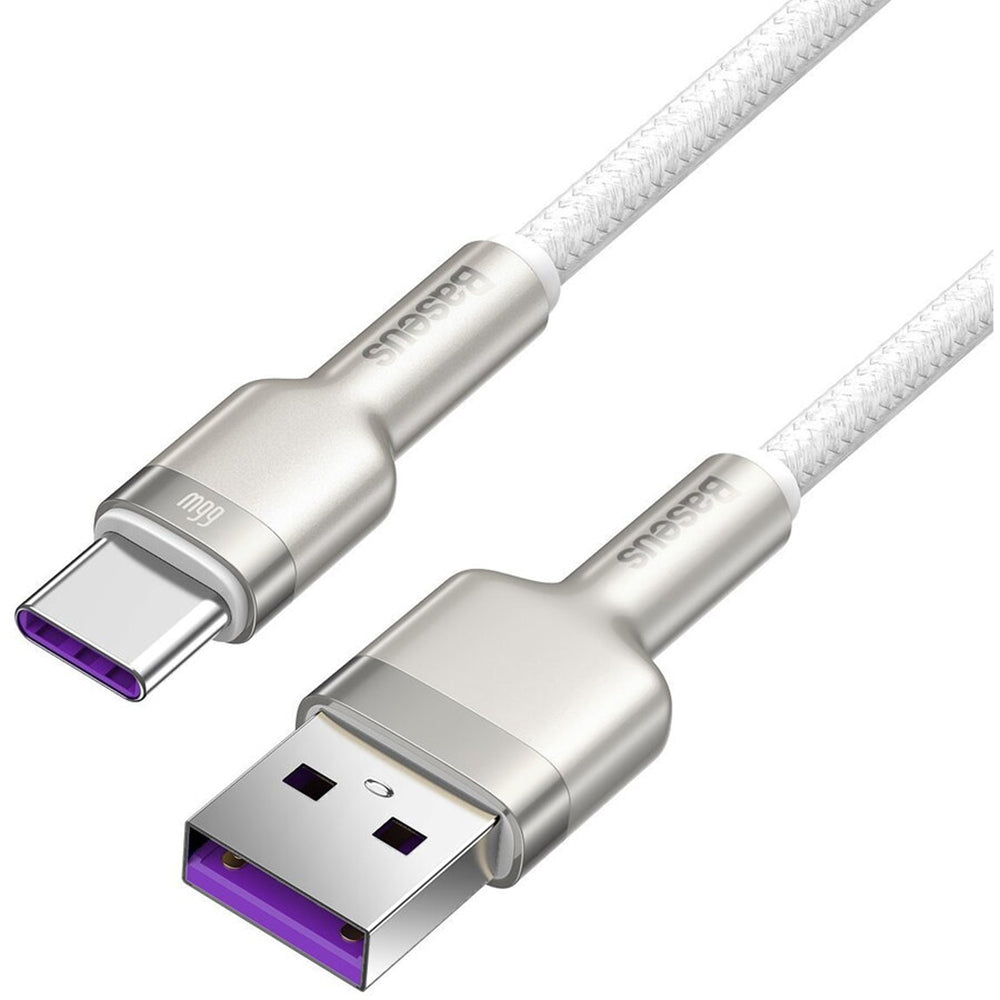 Cablu Baseus Cafule Series Metal (CAKF000202), USB to Type-C 66W, 2m, Alb