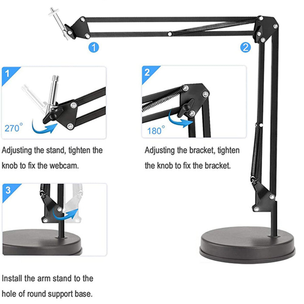 Suport Techsuit (GT6), Adjustable Arm for Multipurpose Use with 1/4" Screw Compatibility, Negru