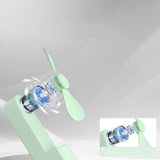 Techsuit Mini Portable Hand Fan (HZ001), 2000mAH, USB Rechargeable, 3 Speeds Adjustable, Alb