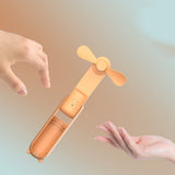 Techsuit Mini Portable Hand Fan (HZ001), 2000mAH, USB Rechargeable, 3 Speeds Adjustable, Portocaliu