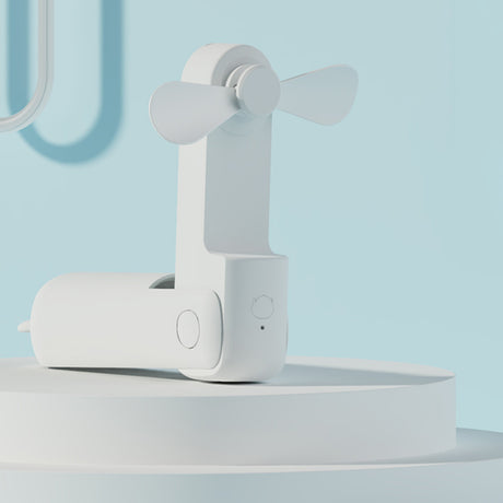 Techsuit Mini Portable Hand Fan (HZ001), 2000mAH, USB Rechargeable, 3 Speeds Adjustable, Portocaliu