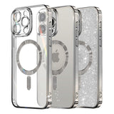Husa de protectie Techsuit Luxury Glitter MagSafe compatibil cu iPhone 12 Pro, Argintiu