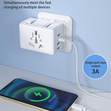 Incarcator Techsuit Travel Adapter (HHt204A), 15W, 2xUSB-C, 2xUSB, EU, UK, AUS, US, Negru