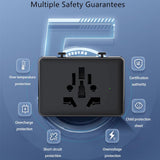 Incarcator Techsuit Travel Adapter (HHt204A), 15W, 2xUSB-C, 2xUSB, EU to UK, AUS, US, Alb