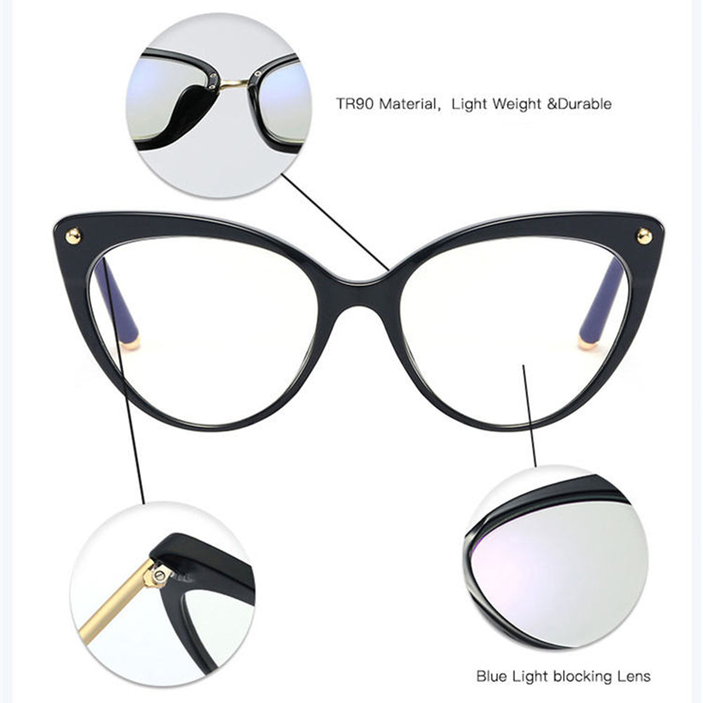 Techsuit Anti-Blue Light Glasses Reflex TR90 (F93308), Cat Eye, Leopard