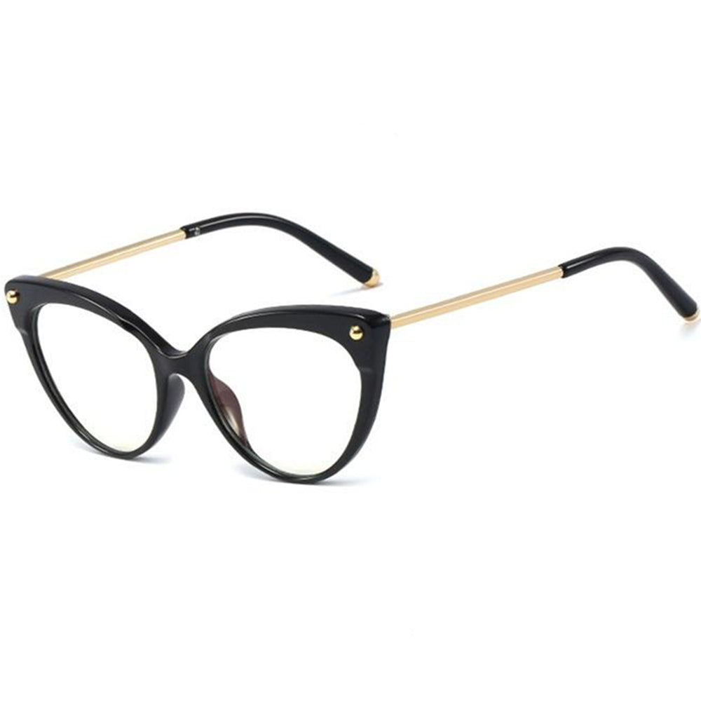 Techsuit Anti-Blue Light Glasses Reflex TR90 (F93308), Cat Eye, Bright Black