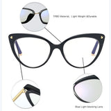 Techsuit Anti-Blue Light Glasses Reflex TR90 (F93308), Cat Eye, Bright Black