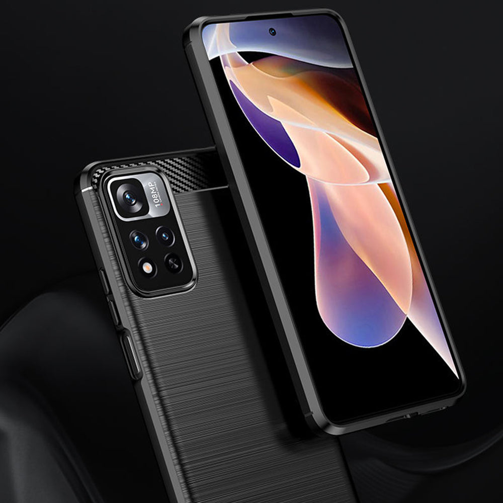 Husa de protectie Techsuit Carbon Silicone compatibil cu Xiaomi Redmi Note 11 Pro+ 5G, Negru