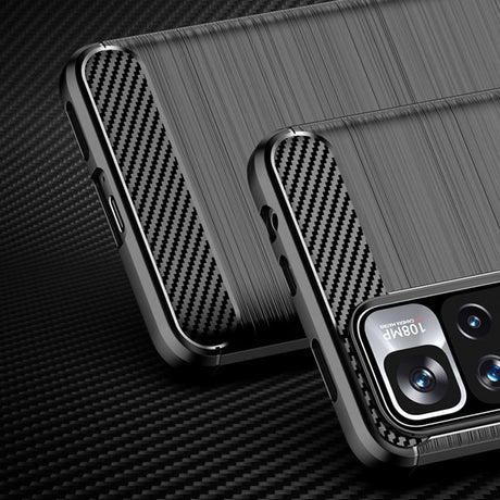 Husa de protectie Techsuit Carbon Silicone compatibil cu Xiaomi Redmi Note 11 Pro+ 5G, Negru