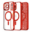 Husa de protectie Techsuit Luxury Glitter MagSafe compatibil cu iPhone 15 Pro Max, Rosu