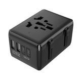 Incarcator Techsuit Travel Adapter (HHt204A), 15W, 2xUSB-C, 2xUSB, EU, UK, AUS, US, Negru