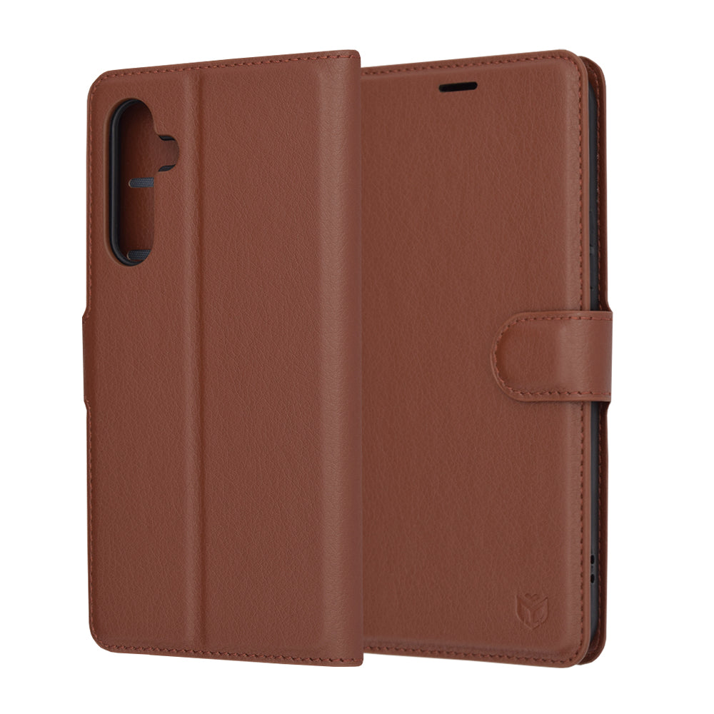 Husa de protectie Techsuit Leather Folio compatibil cu Samsung Galaxy A54, Maro