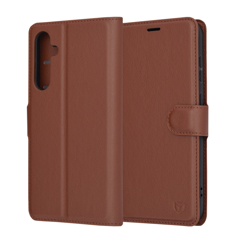 Husa de protectie Techsuit Leather Folio compatibil cu Samsung Galaxy S23 FE, Maro