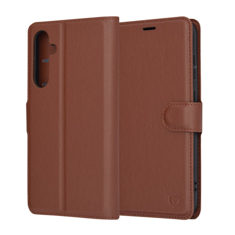 Husa de protectie Techsuit Leather Folio compatibil cu Samsung Galaxy S23 FE, Maro