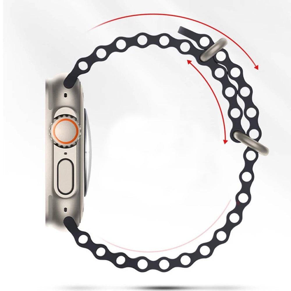 Curea smartwatch Techsuit Watchband (W038) compatibil cu Apple Watch 1/2/3/4/5/6/7/8/9/10/11/SE/SE 2/SE 3 (38/40/41/42mm), Albastru