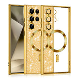 Husa de protectie Techsuit Luxury Glitter MagSafe compatibil cu Samsung Galaxy S24 Ultra, Auriu