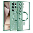 Husa de protectie Techsuit Luxury Glitter MagSafe compatibil cu Samsung Galaxy S24 Ultra, Verde Deschis