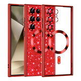 Husa de protectie Techsuit Luxury Glitter MagSafe compatibil cu Samsung Galaxy S24 Ultra, Roșu
