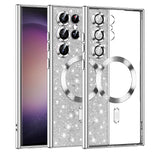 Husa de protectie Techsuit Luxury Glitter MagSafe compatibil cu Samsung Galaxy S23 Ultra, Argintiu