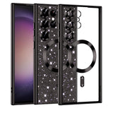 Techsuit Luxury Glitter MagSafe fekete tok Samsung Galaxy S23 Ultra készülékhez