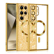 Husa de protectie Techsuit Luxury Glitter MagSafe compatibil cu Samsung Galaxy S22 Ultra 5G, Auriu