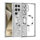 Husa de protectie Techsuit Luxury Glitter MagSafe compatibil cu Samsung Galaxy S22 Ultra 5G, Argintiu