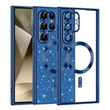 Husa de protectie Techsuit Luxury Glitter MagSafe compatibil cu Samsung Galaxy S22 Ultra 5G, Albastru Inchis